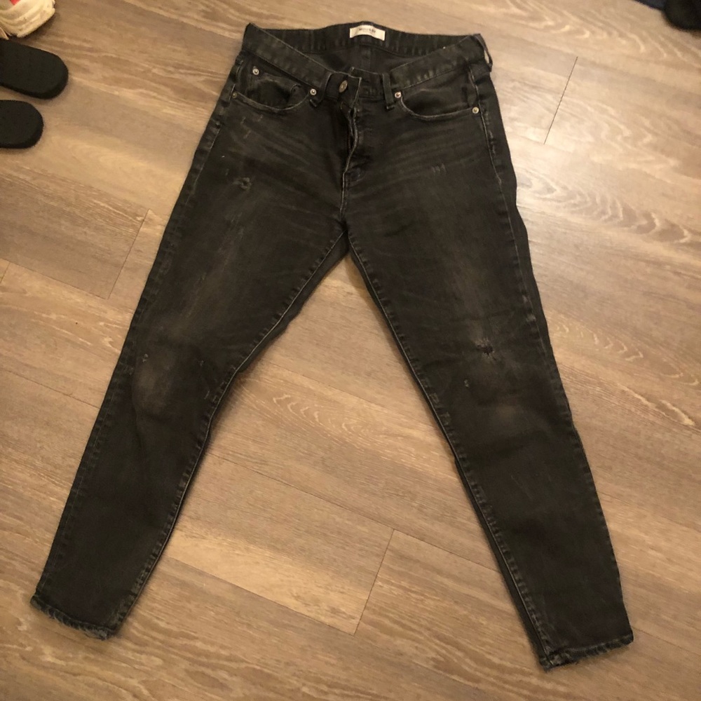 Black ripped mousse jeans